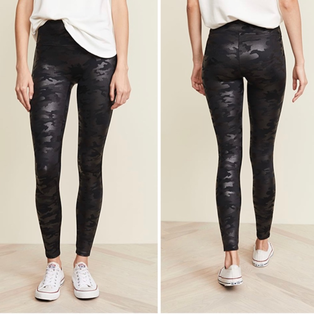 (NWOT) SPANX Faux Leather Camo Leggings